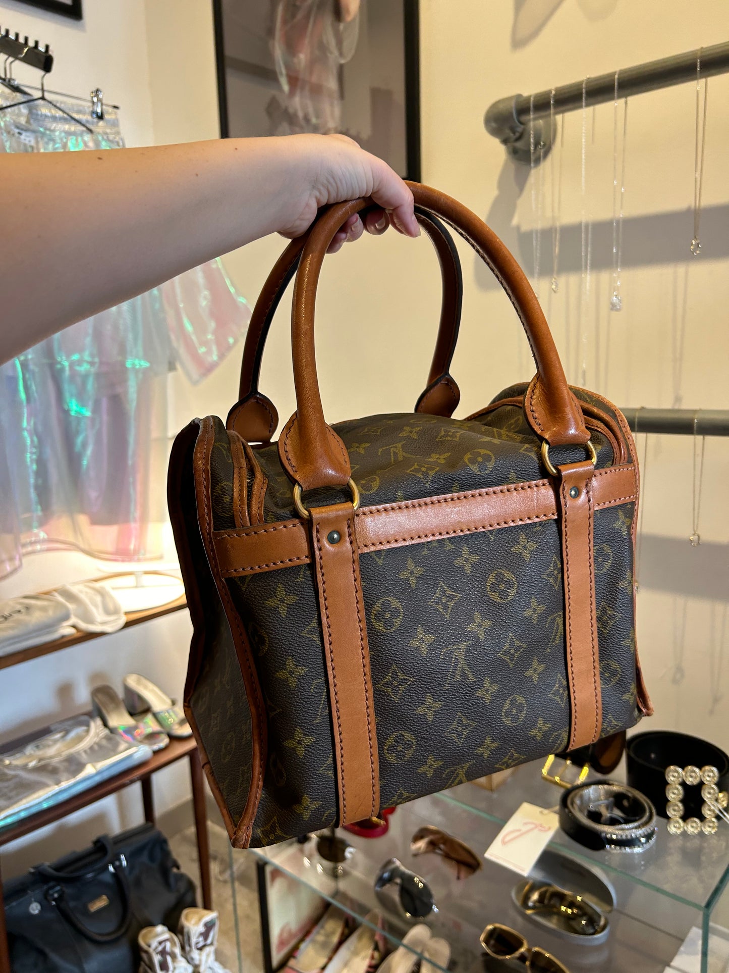 LOUIS VUITTON Monogram sac chassour 35 pet carry