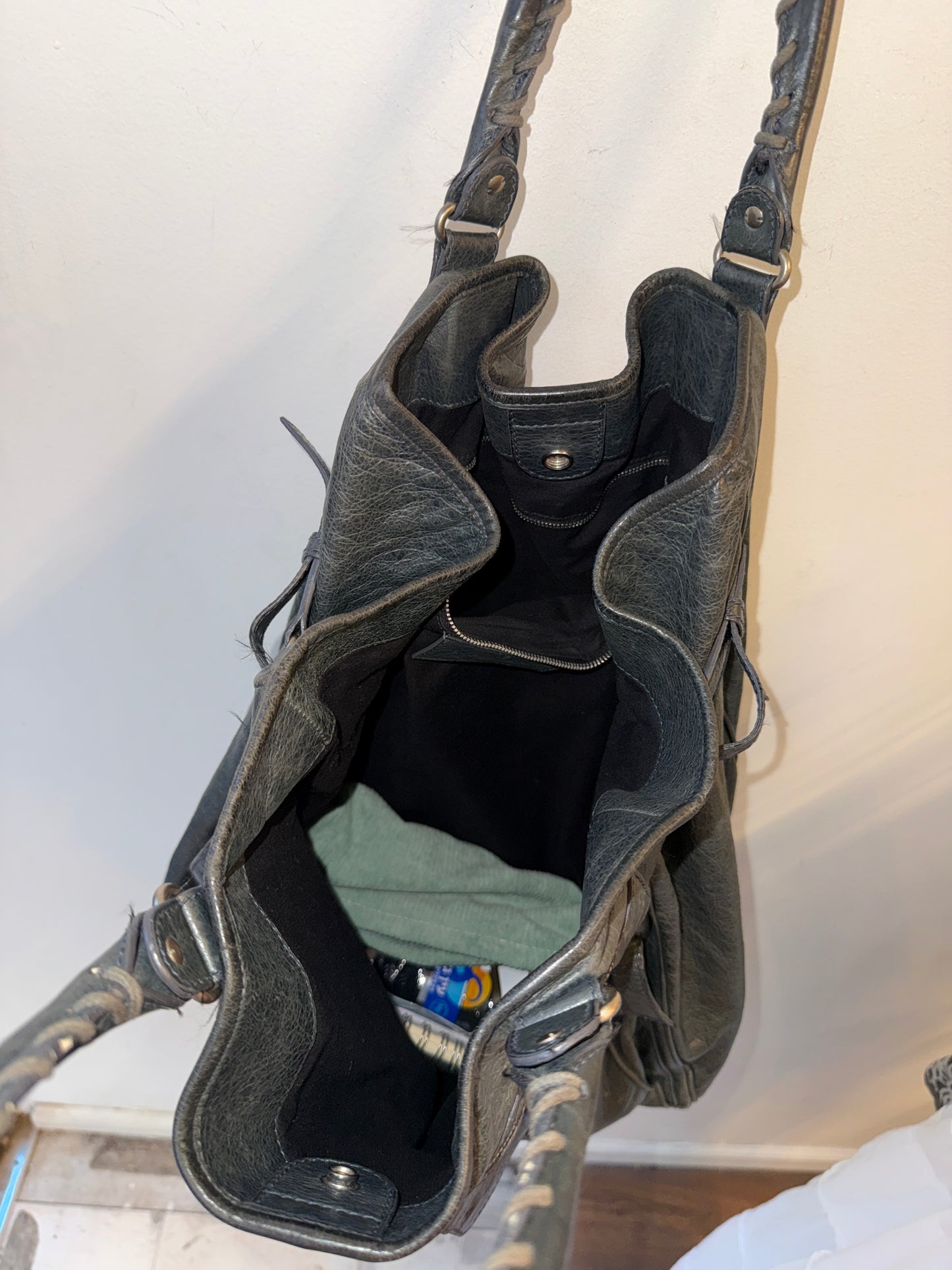 Balenciaga Motocross Cargo Tote Charcoal Grey