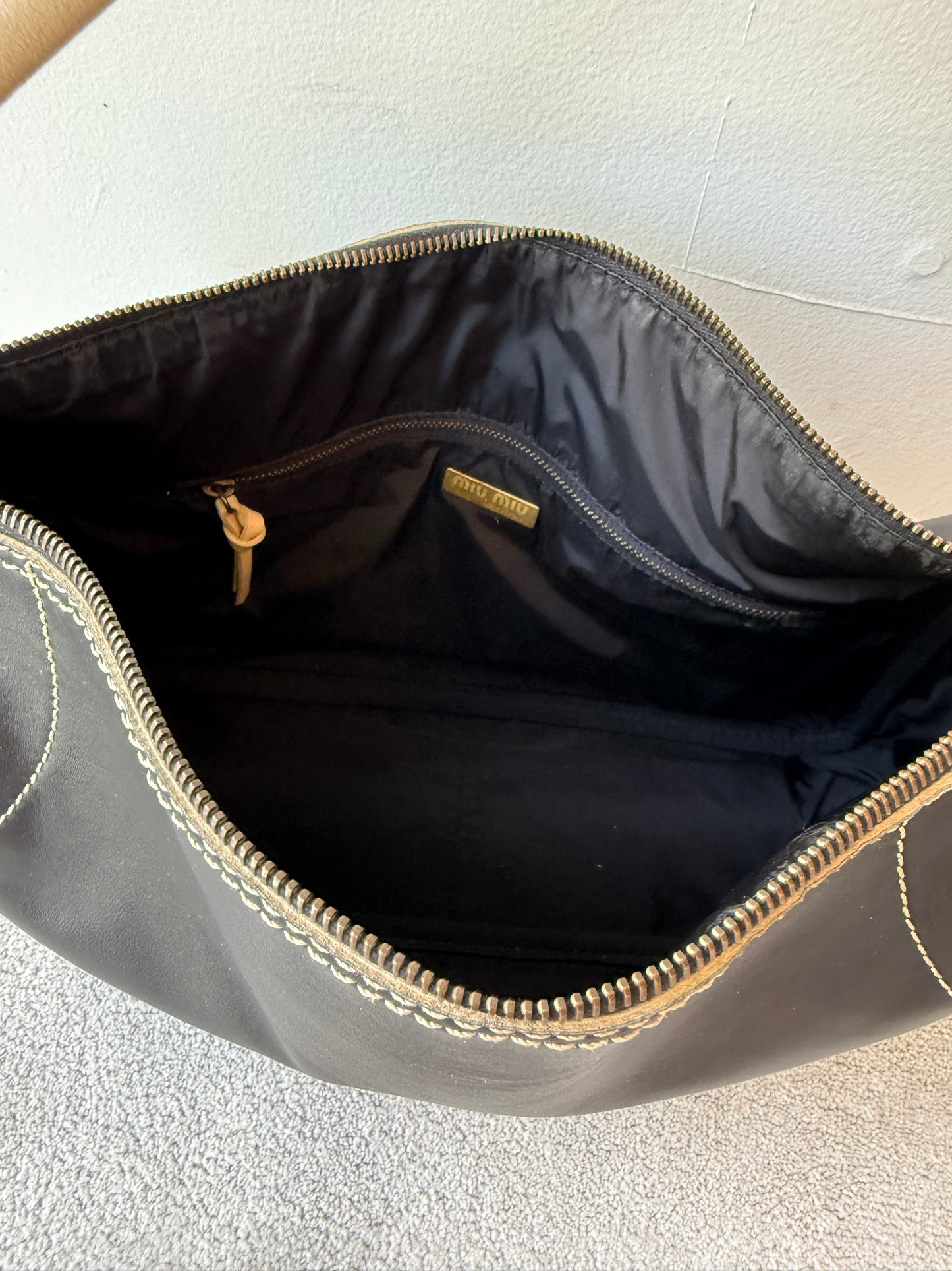 Miu Miu early 2000s leather shoulder bag