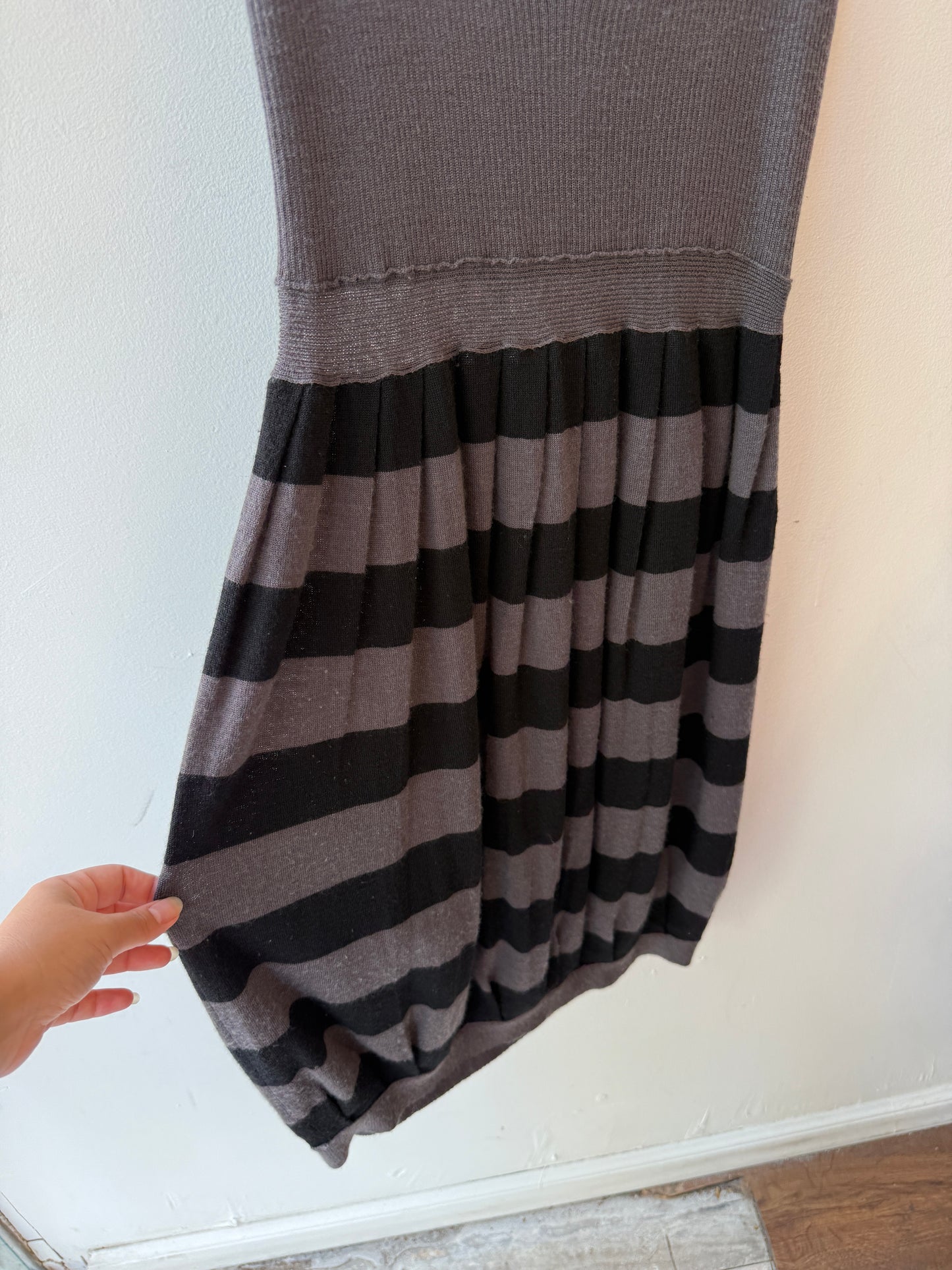 2000s Jean Paul Gaultier Striped Wool Knit Dress