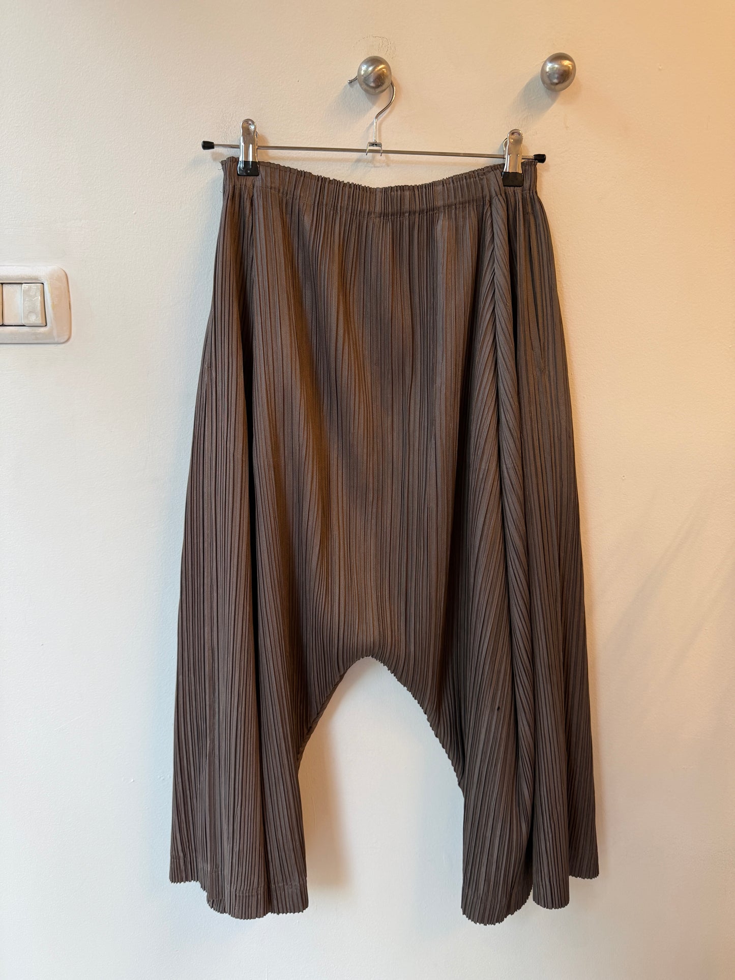 Pleats Please Issey Miyake Sculptural Drop-Crotch Pants