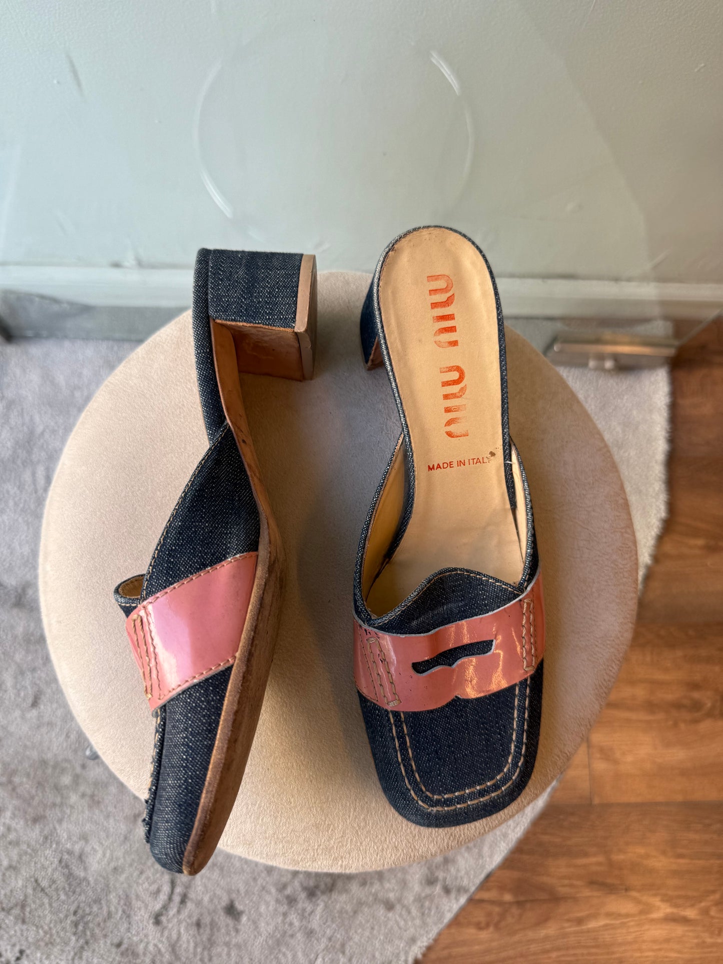 Miu Miu Denim Loafer Mules – 2000s
