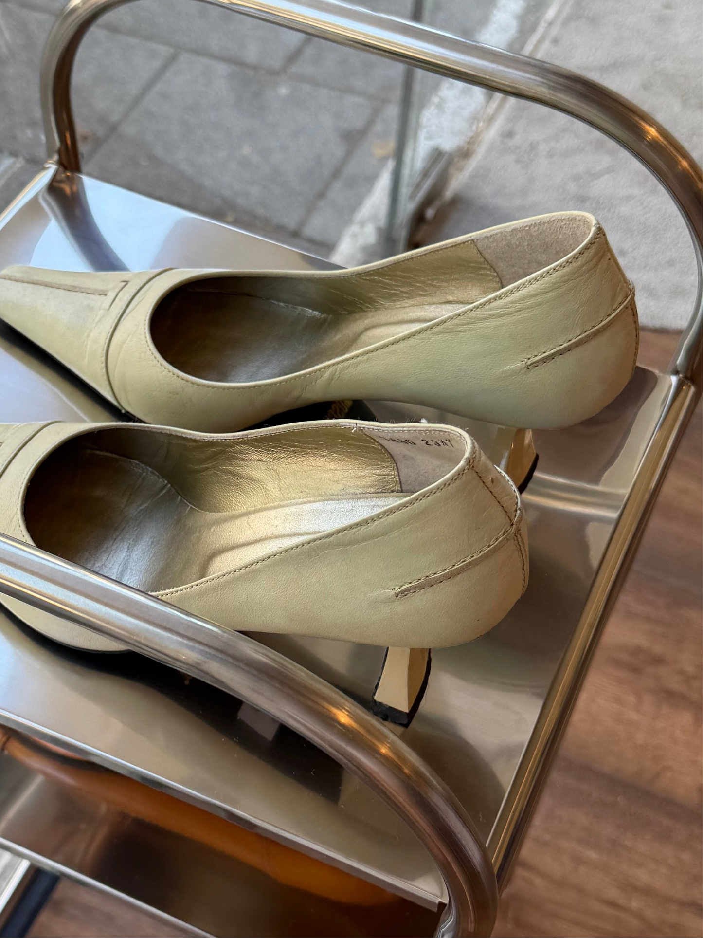 Moschino Cream Leather Heels 36.5