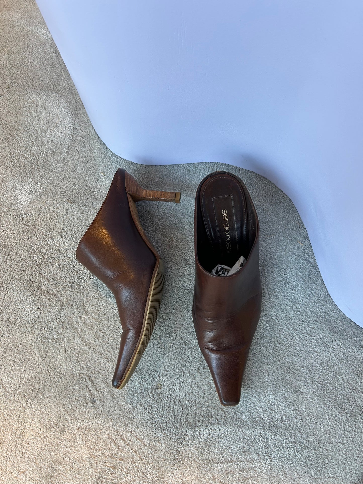 SERGIO ROSSI leather mules