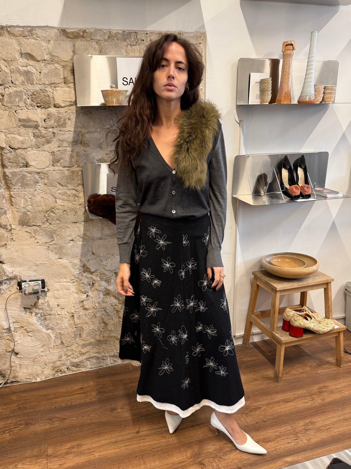 tricot COMME des GARÇONS EmbroiderySkirt