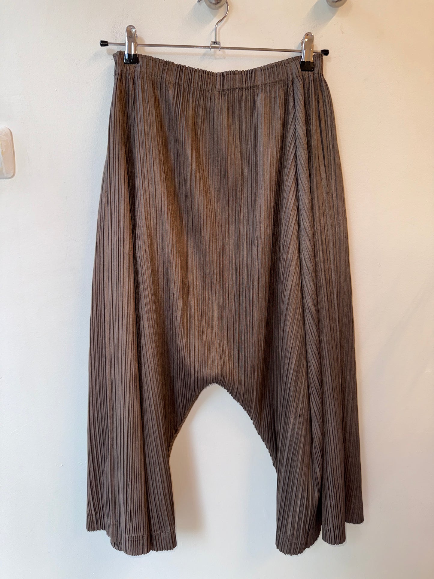 Pleats Please Issey Miyake Sculptural Drop-Crotch Pants
