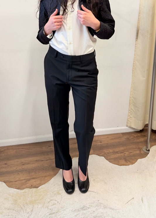 Bar III Black Wool-Blend Tailored Trousers