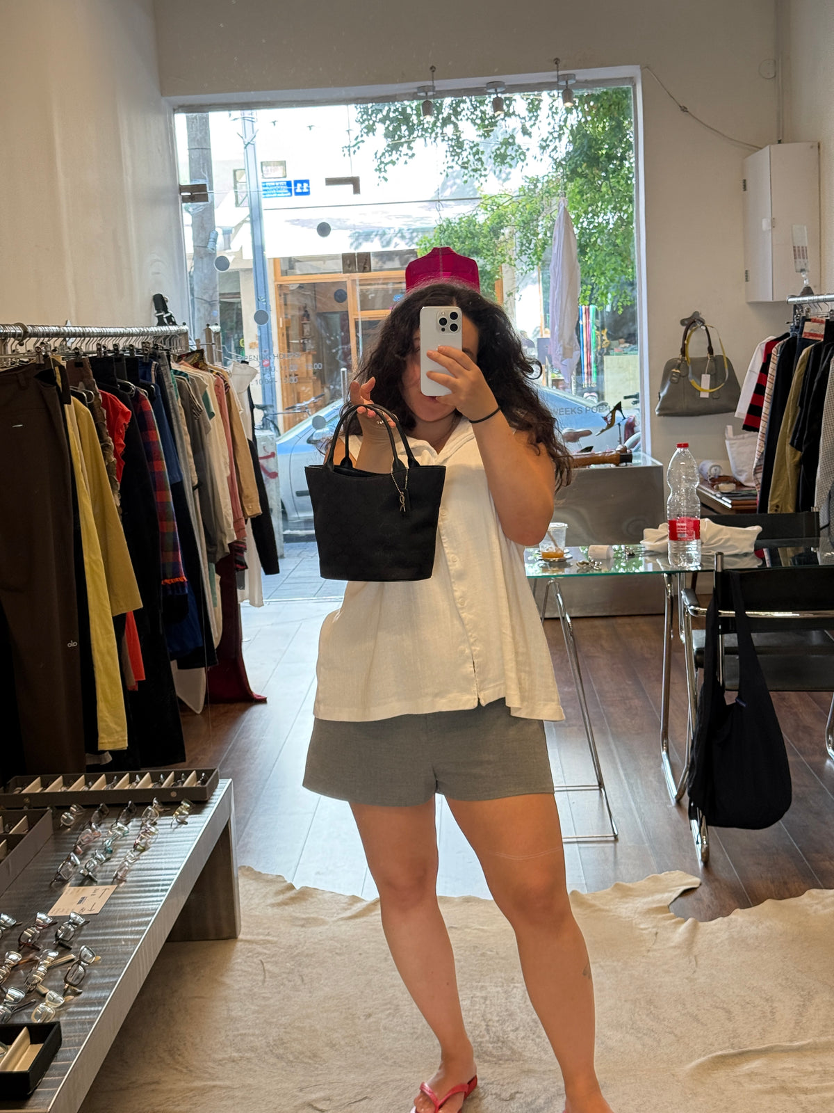 Roberta di Camerino Black Monogram Mini Tote
