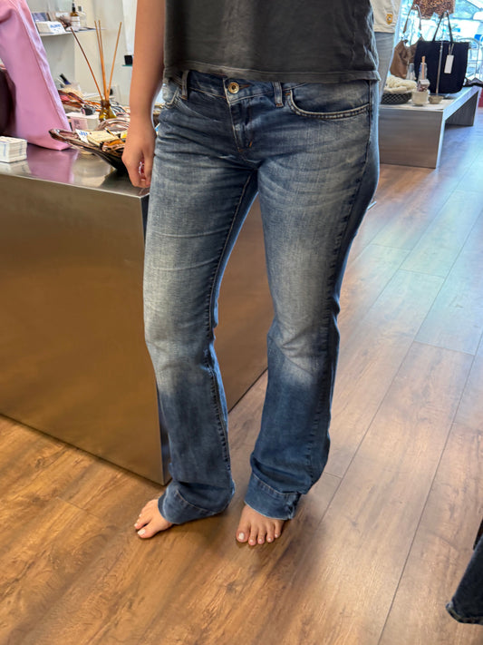 Love Moschino Washed Denim Flare Jeans