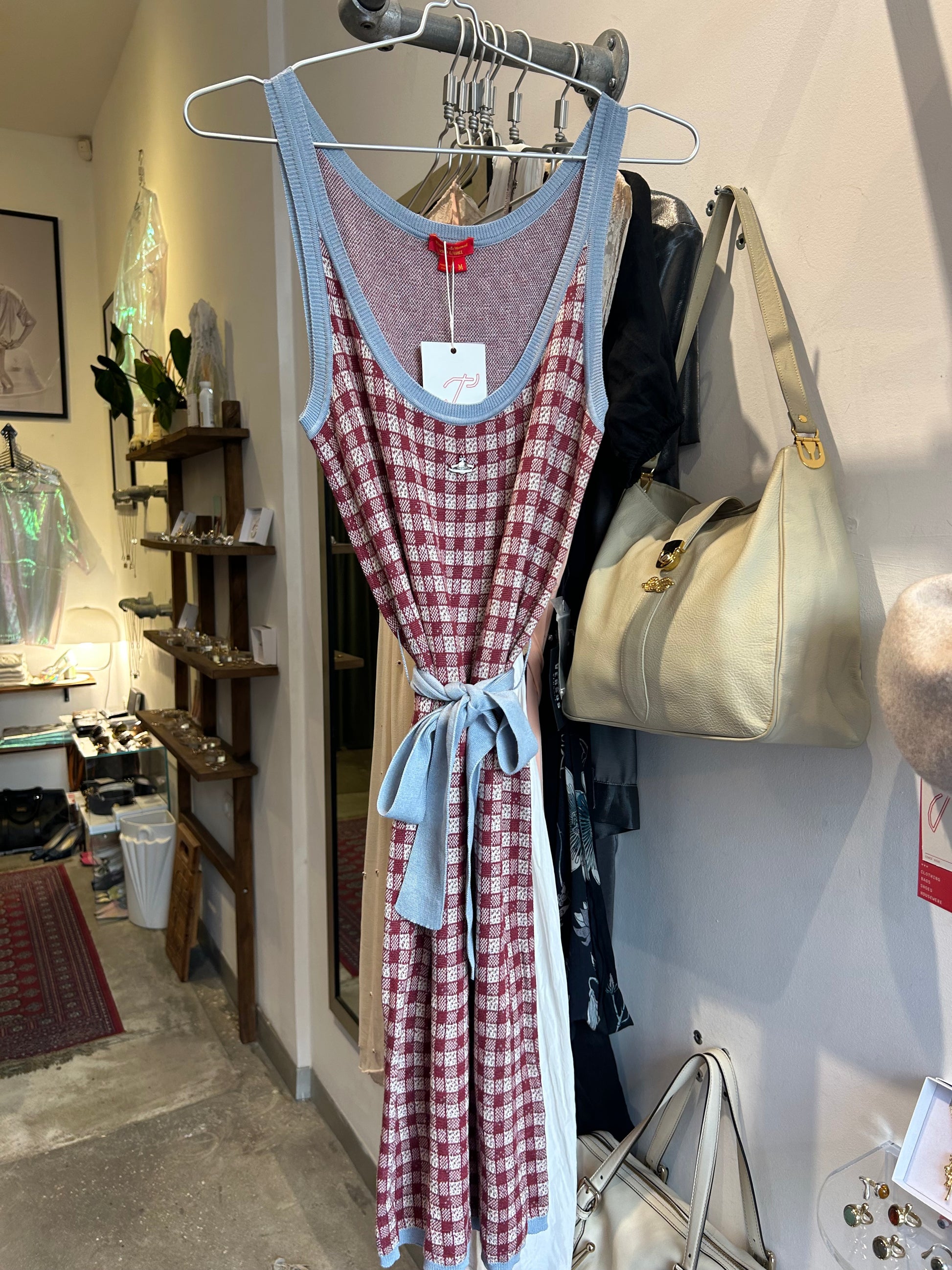 Vivienne Westwood knitted plaid orb dress JILLBERT Vivienne Westwood knitted plaid orb dress JILLBERT
