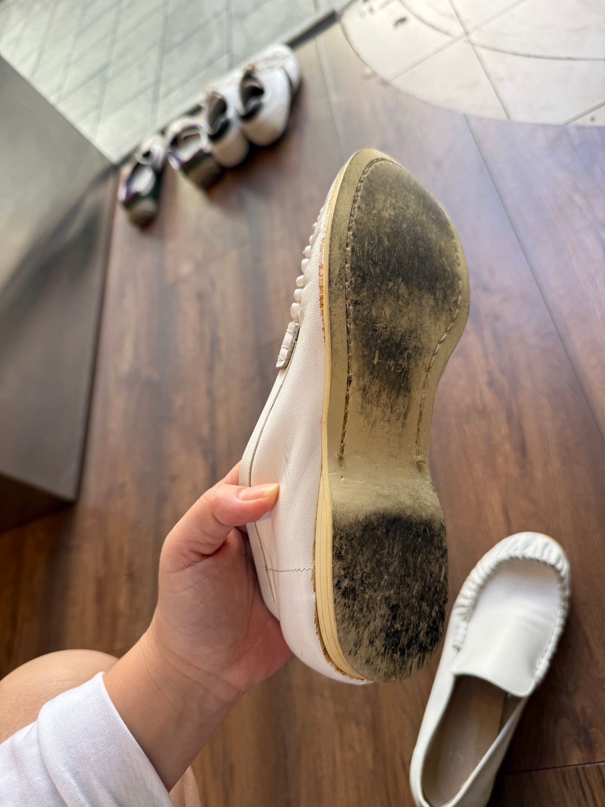 Vintage I.S. Issey Miyake Sport White Leather Loafers