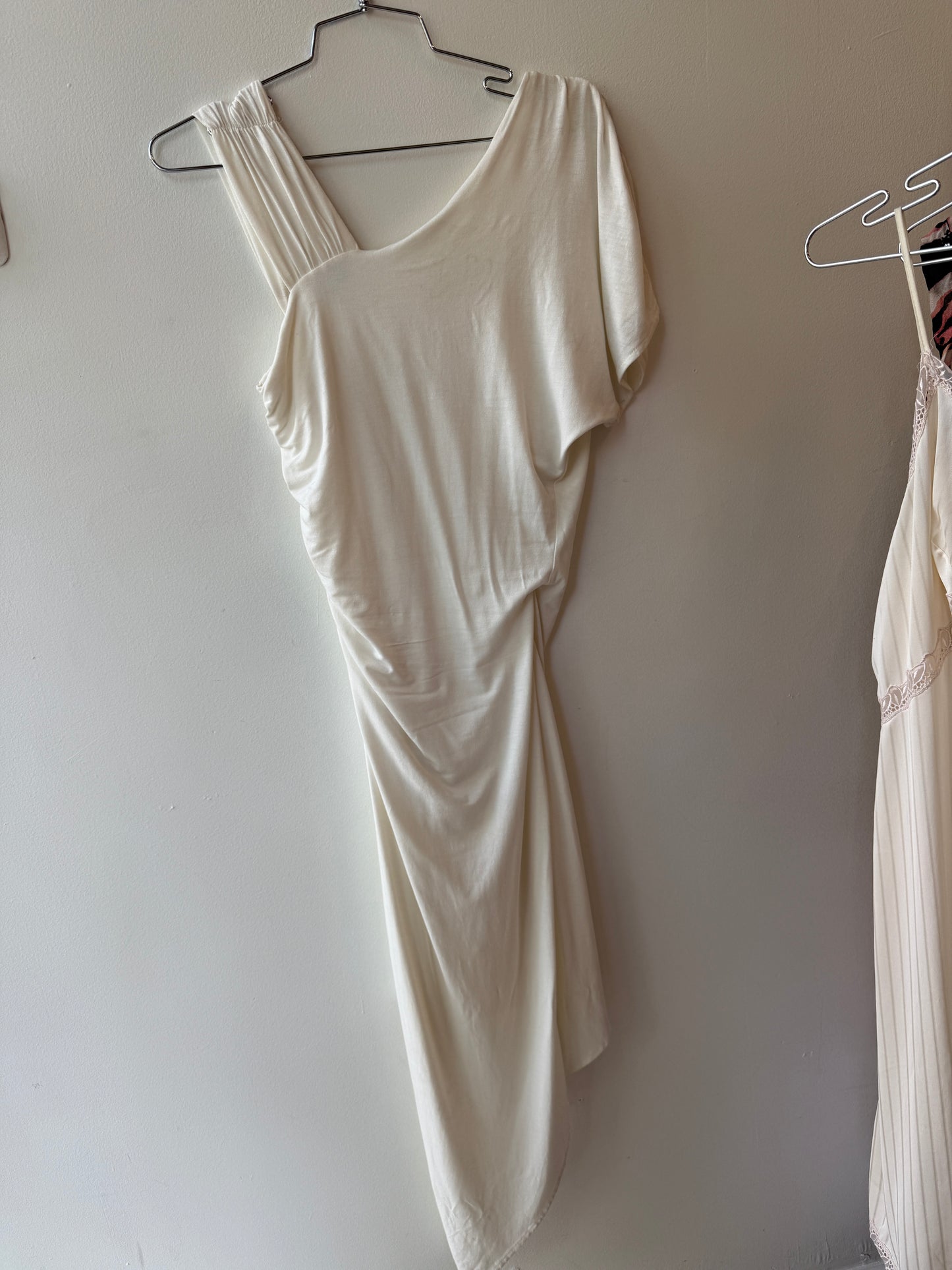 Bebe Asymmetric Ruched Dress