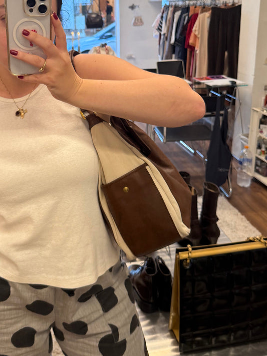Yves Saint Laurent 00’s Leather And Canvas Bag
