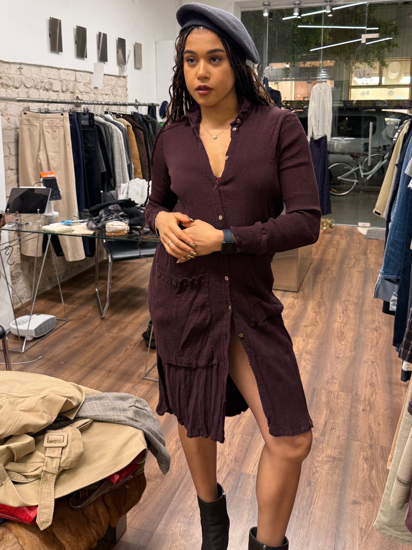 Tsumori Chisato Crinkled Buttoned Dress / Long Shirt