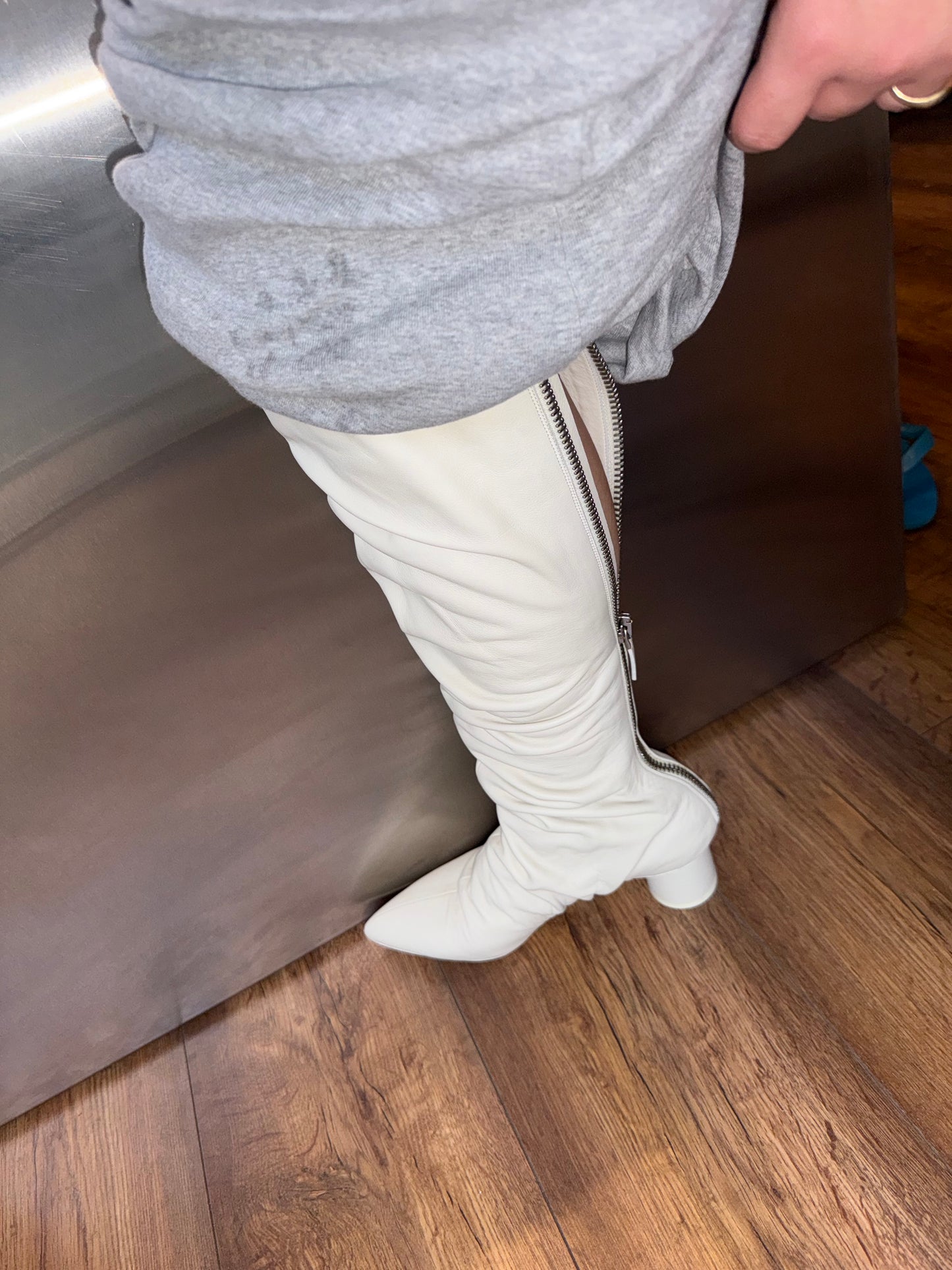 Jil Sander - tall slouch leather boots 37.5