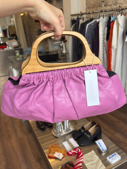 Comme des Garçons Pink Eco-Leather Wooden Handle Bag 2007
