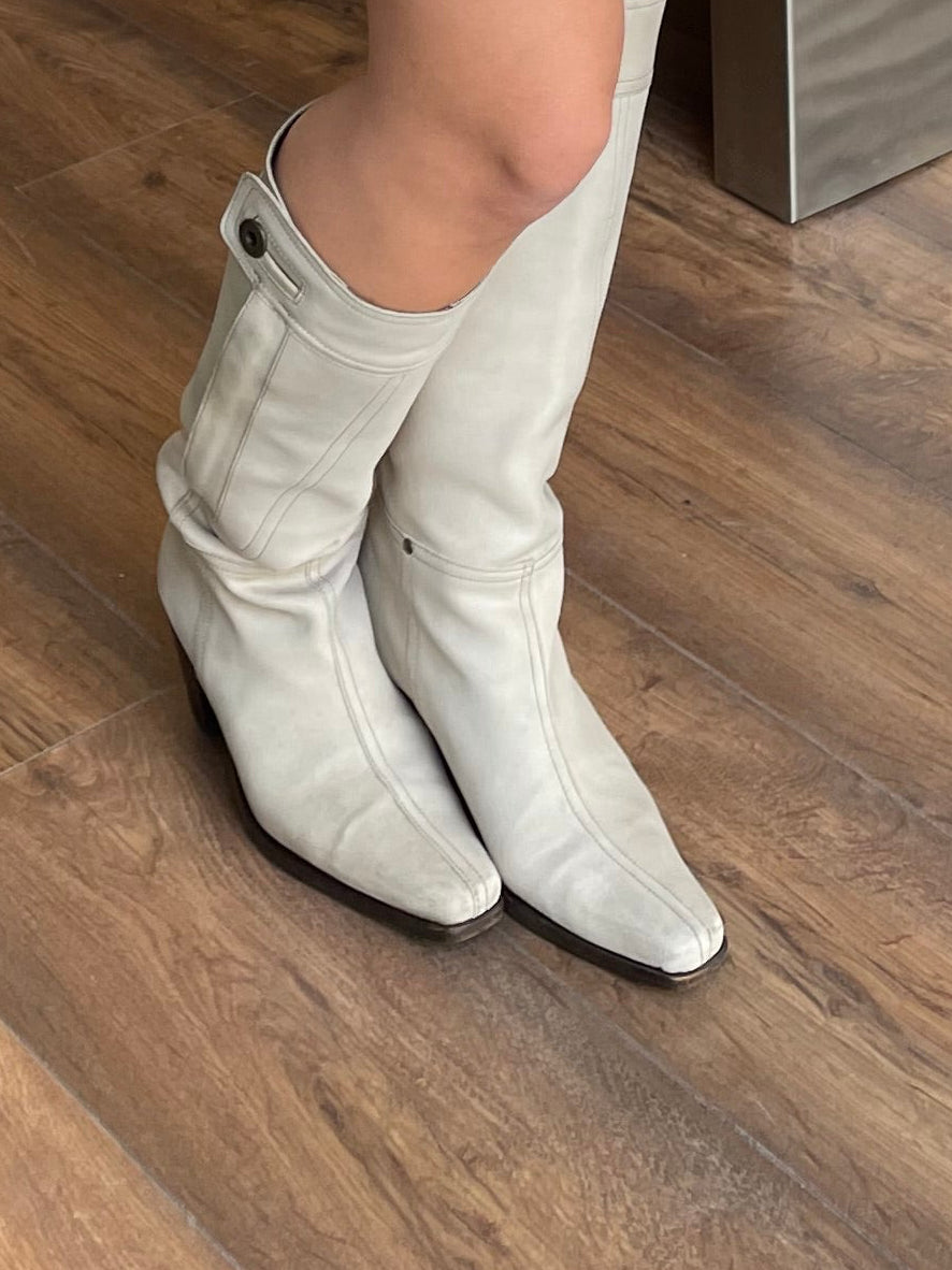 Miu Miu Nubuck Knee-High Boots 2003's 35.5 EU