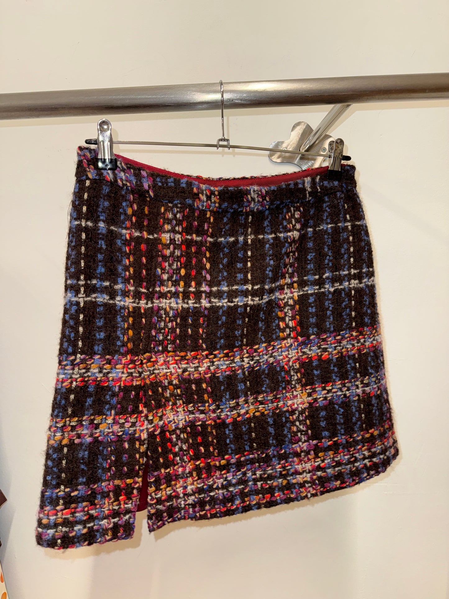 D&G Multicolor Wool Tweed Mini Skirt