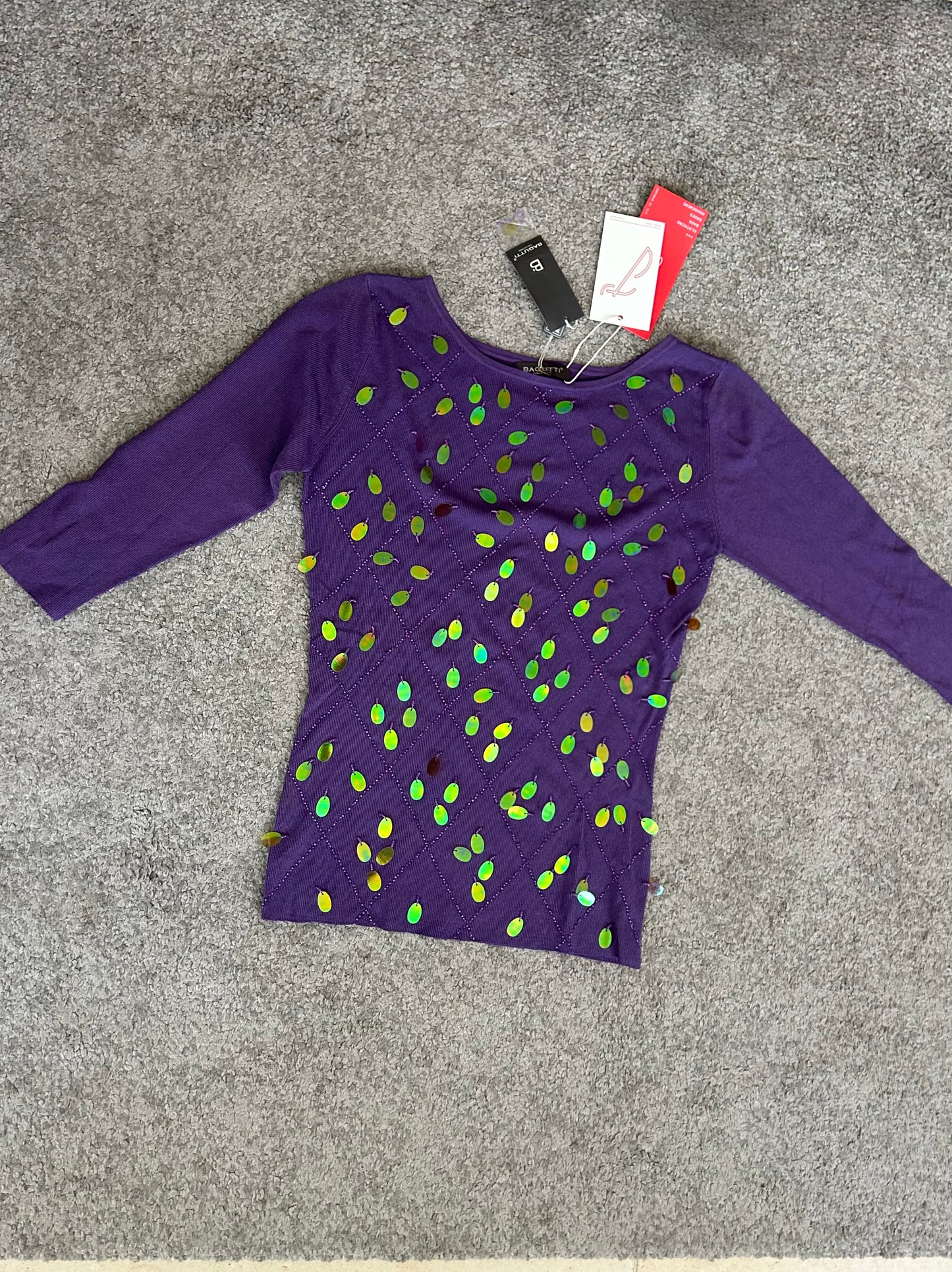 Vintage tear-drop sequins sweater