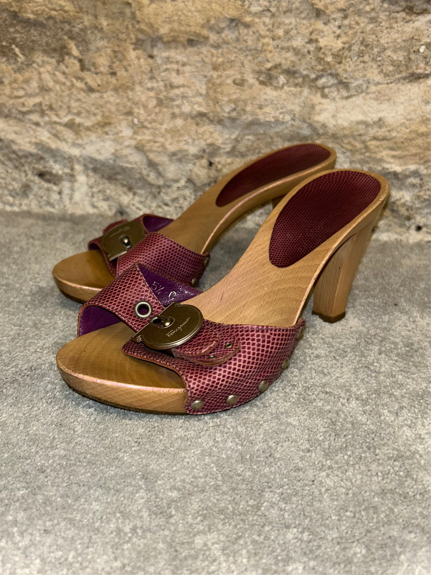 Salvatore Ferragamo wooden heels
