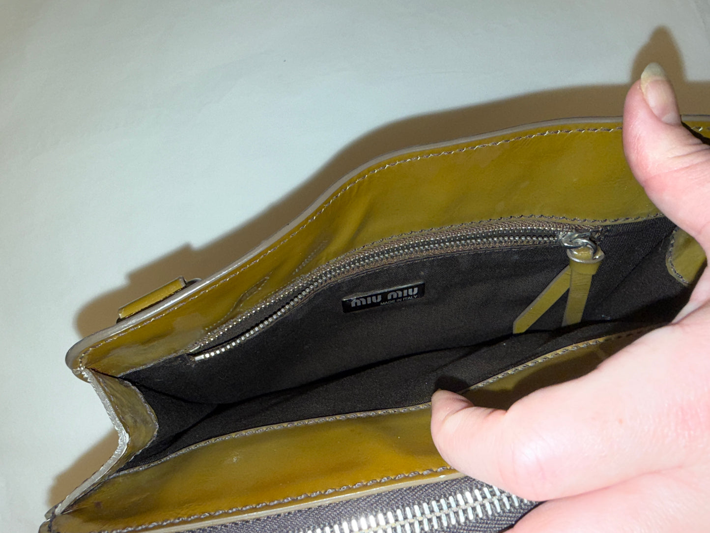 Miu Miu glossy leather mini bag