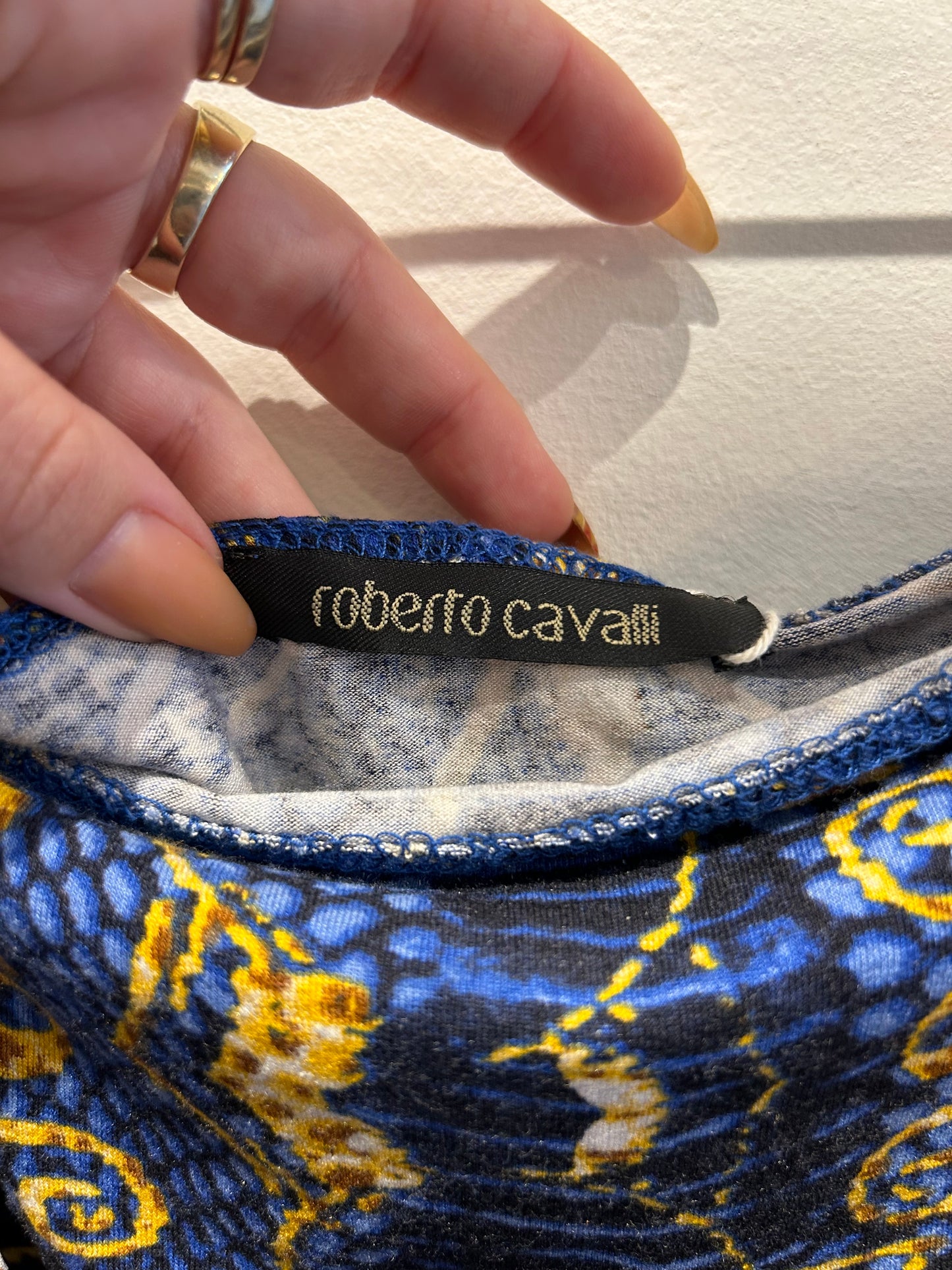 ROBERTO CAVALLI tie up patterned strapless