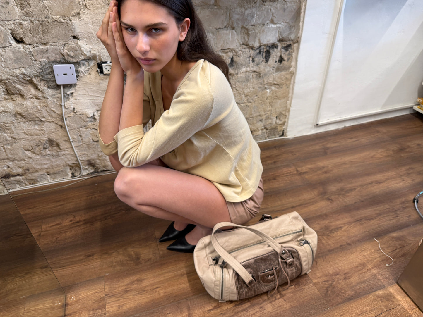 See By Chloé Python Panel Leather Bag c. 2008-2012