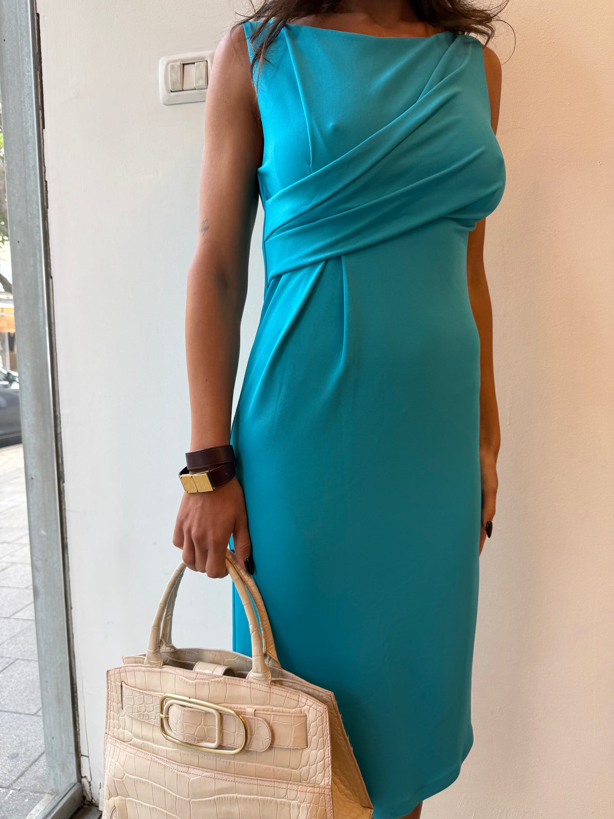 Max Mara Sleeveless Drape Dress