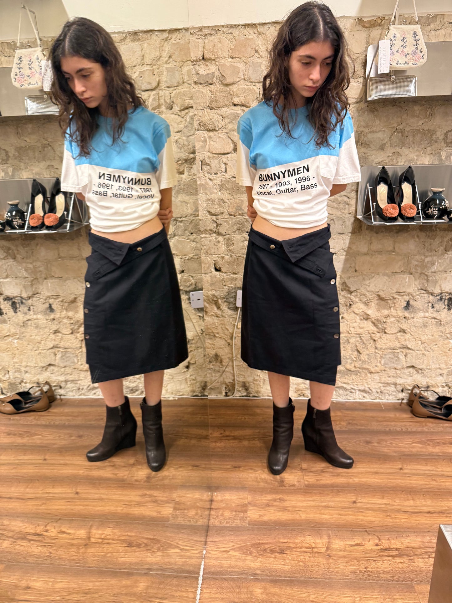 Comme des Garçons — wrap button skirt