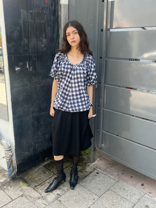 Y’s For Living Gingham Blouse