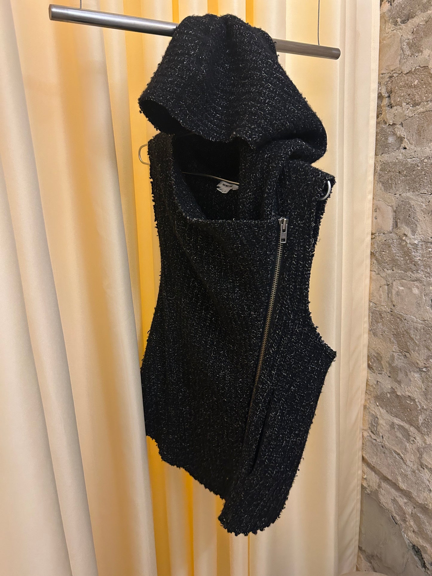 HELMUT LANG sleeveless knit hoodie vest