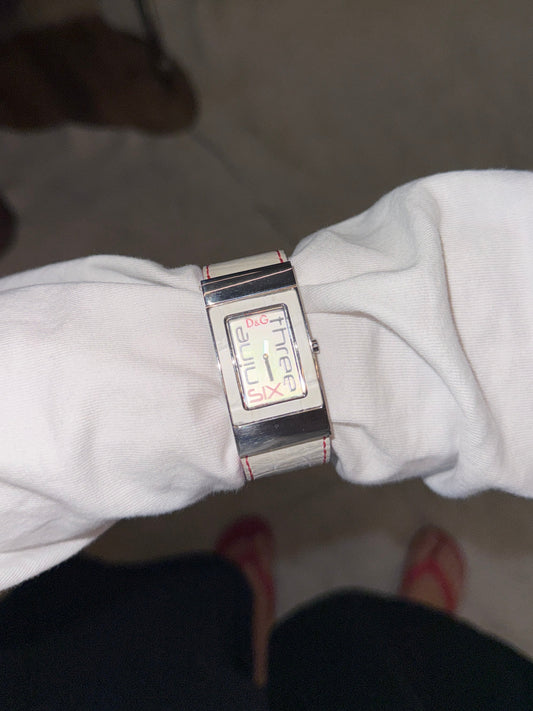 D&G Dolce & Gabbana Time Graphic Leather Watch