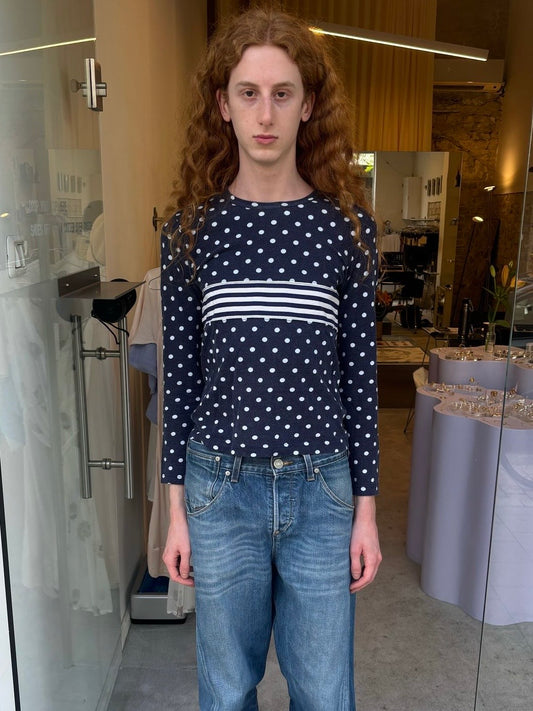 Comme des garçons polka dot long sleeve tee