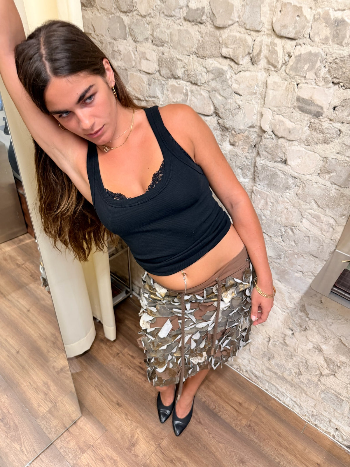 2000s Escada Sport 3D Appliqué Skirt