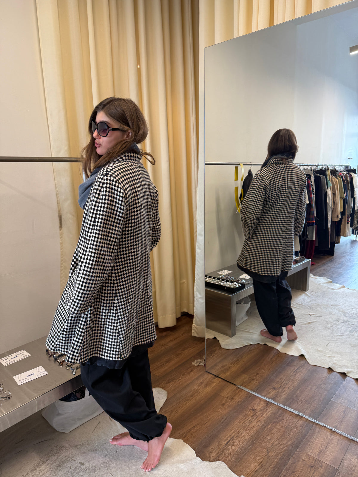 Marimekko Black & White A-Line Coat