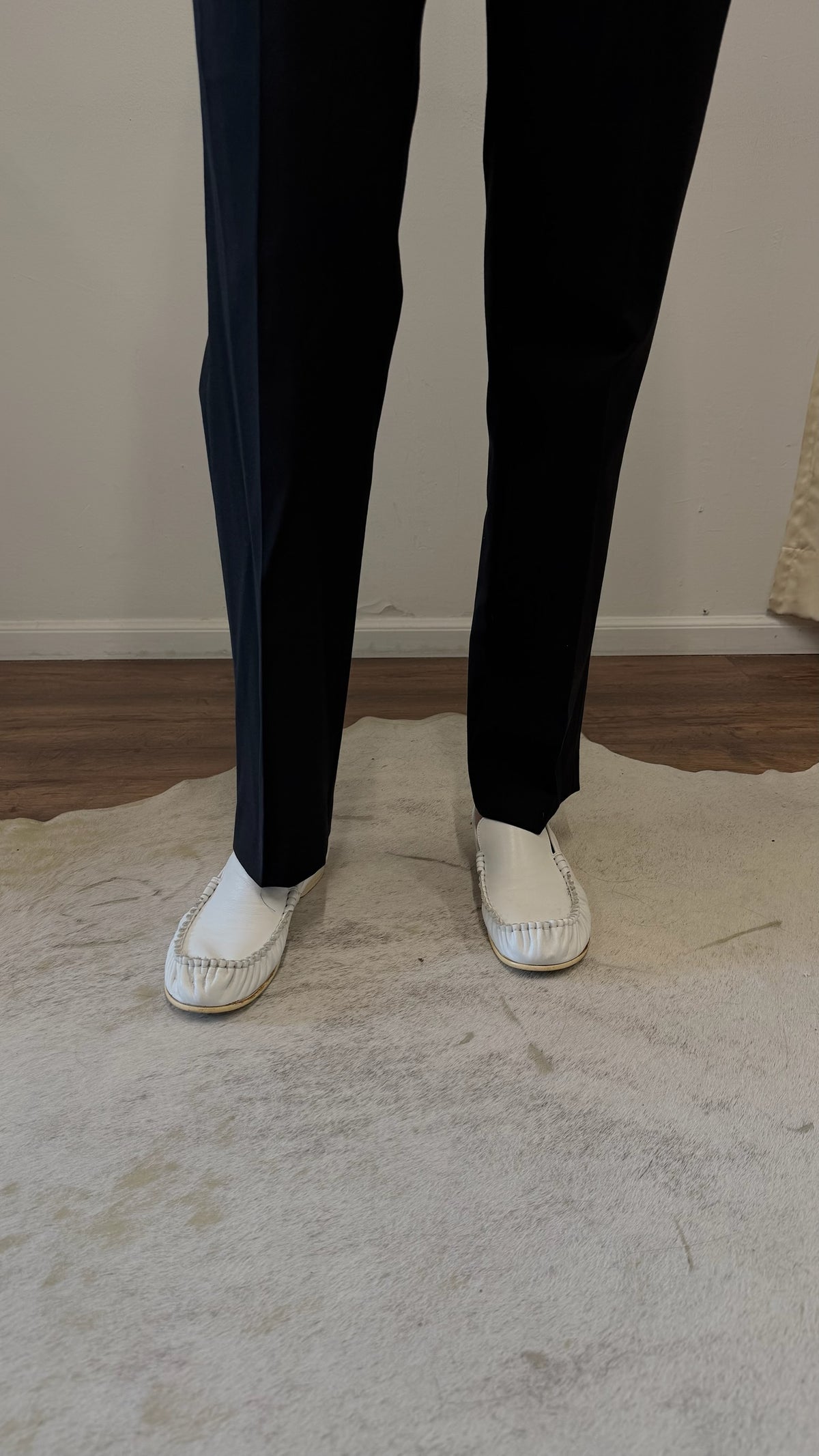 Vintage I.S. Issey Miyake Sport White Leather Loafers