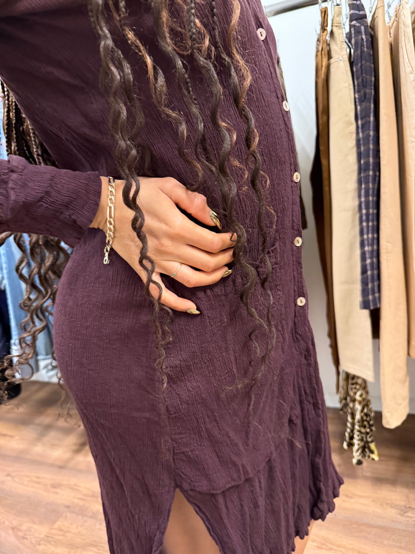 Tsumori Chisato Crinkled Buttoned Dress / Long Shirt