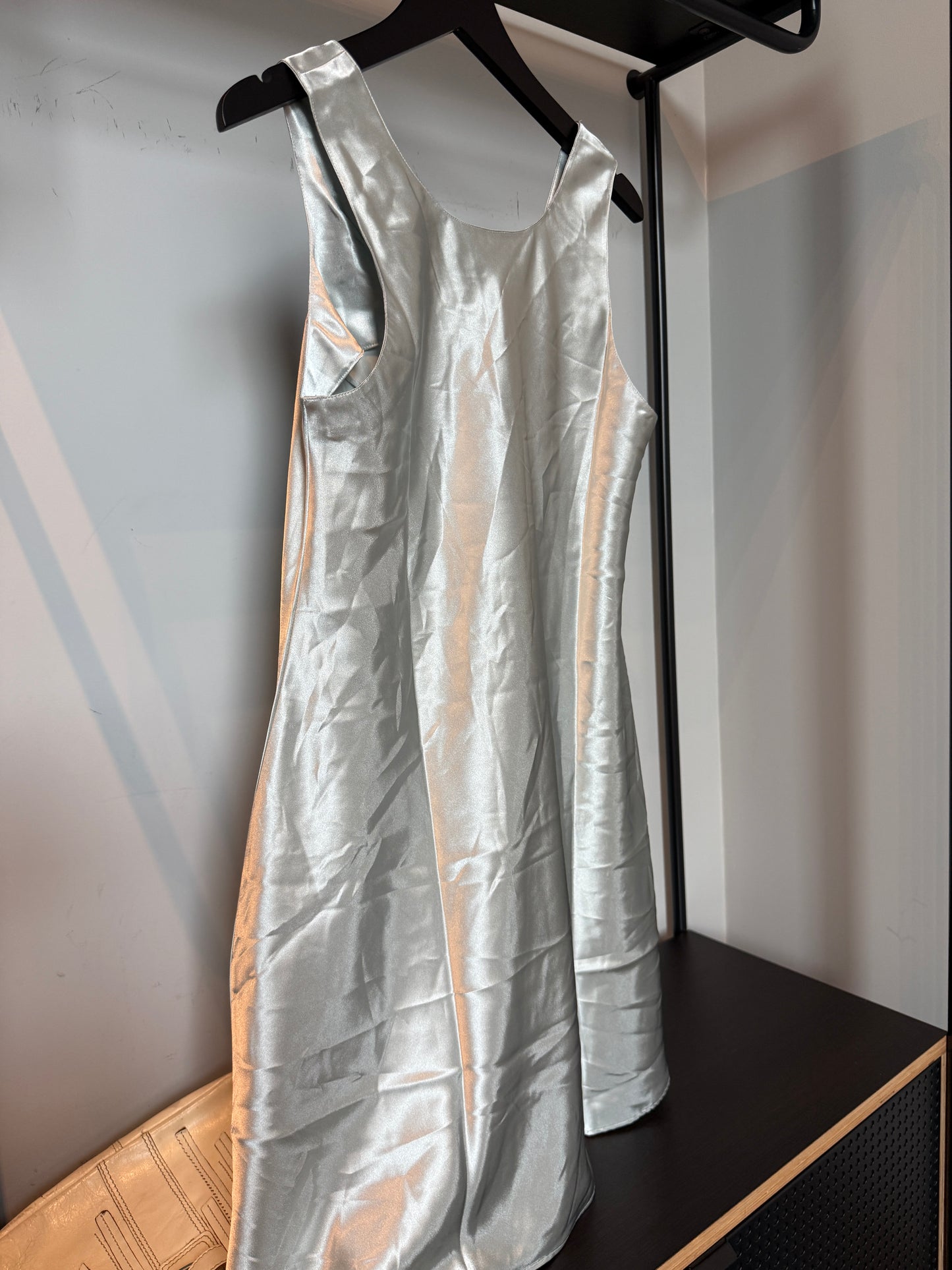 Vintage Satin Embroidered Slip Dress