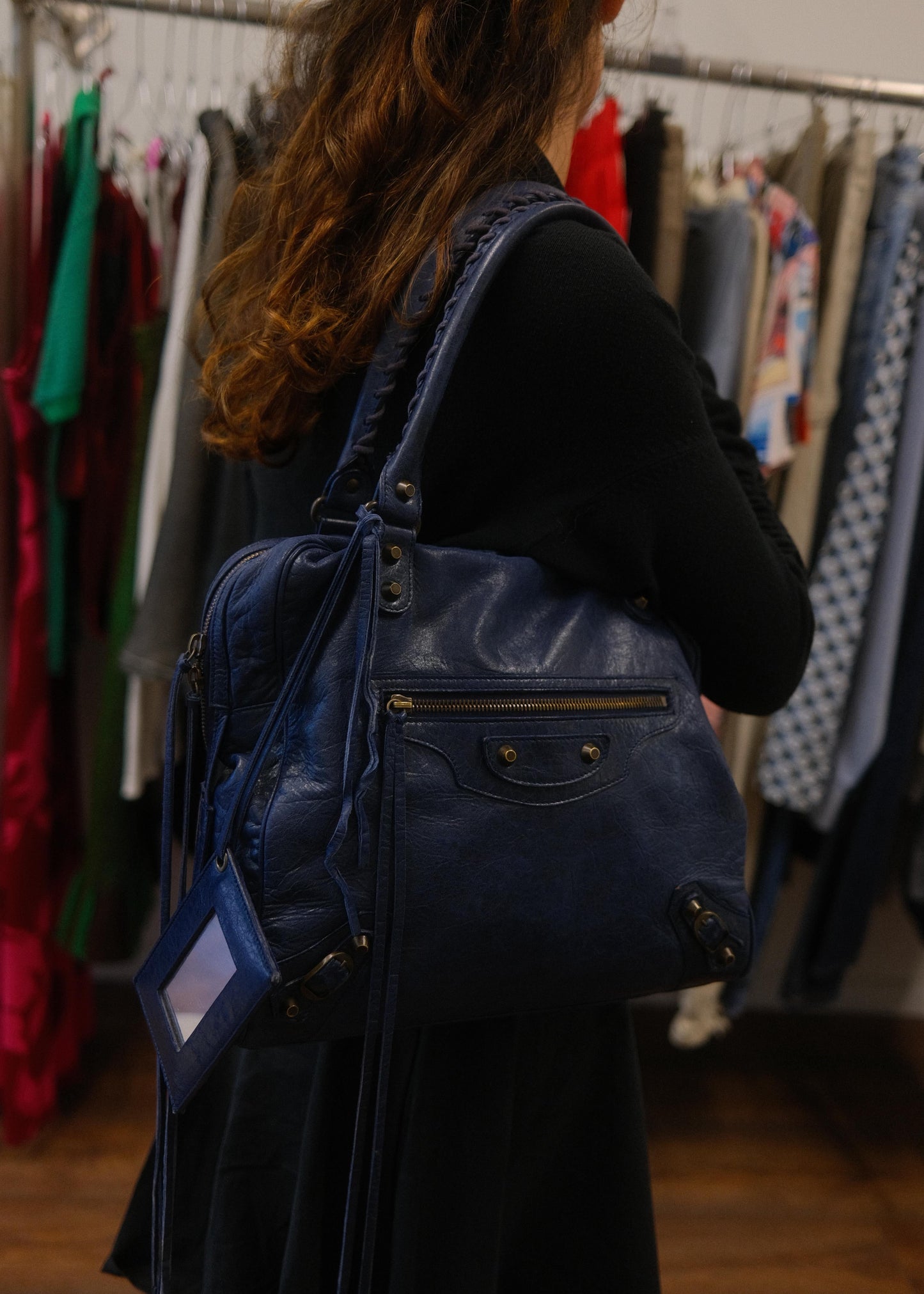 Balenciaga Motorcycle City Bag Sapphire Blue