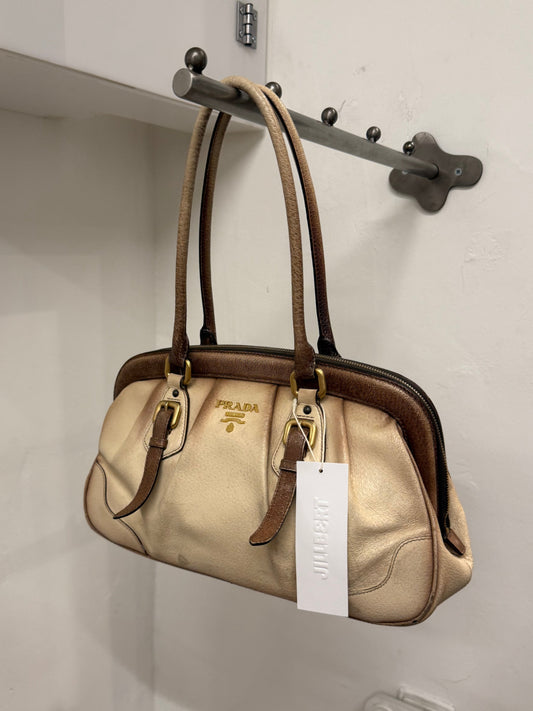 PRADA 2000s Two-Tone Bowler Bag