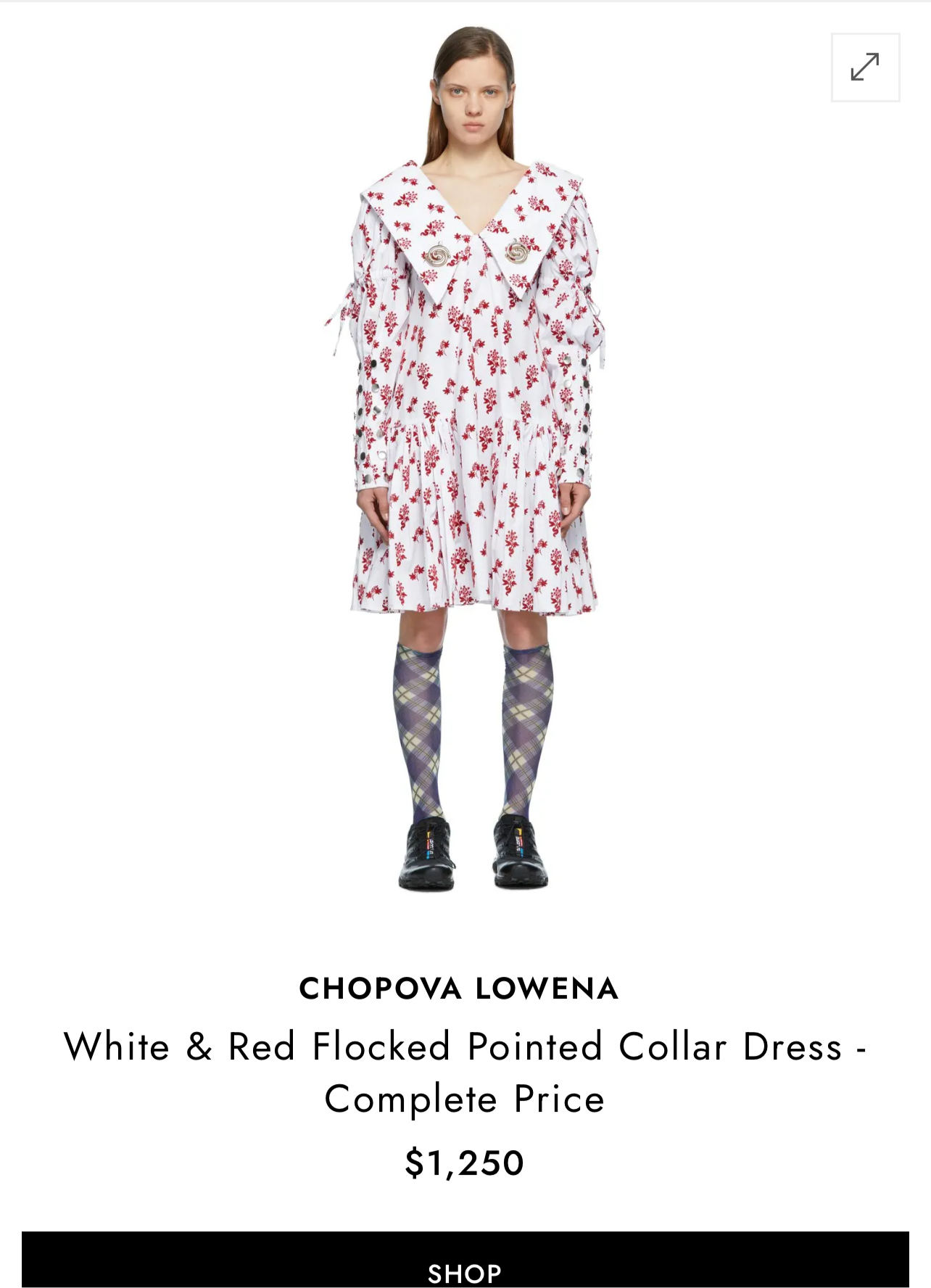 CHOPOVA LOWENA flocked floral studded mini dress