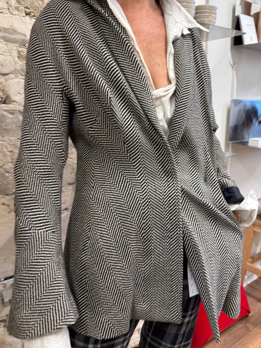 Yohji Yamamoto Femme Herringbone Wool Jacket