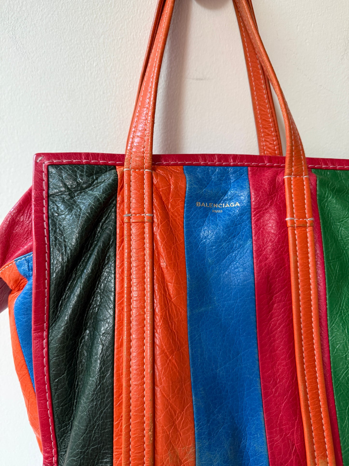 Balenciaga Circa 2017 Bazar Shopper S Multicolor Leather Bag