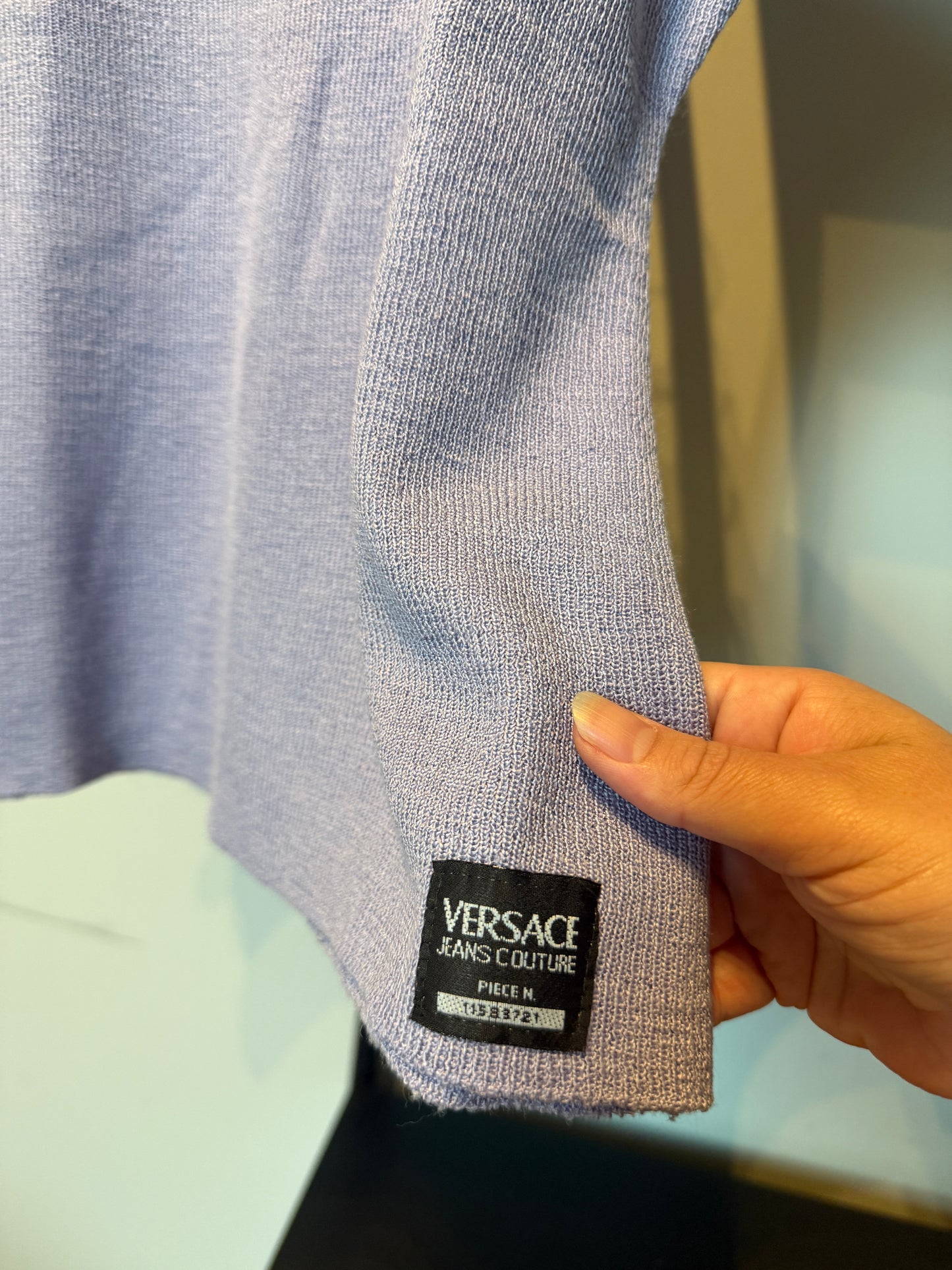 1990s Versace Jeans Couture Lilac Knit Top