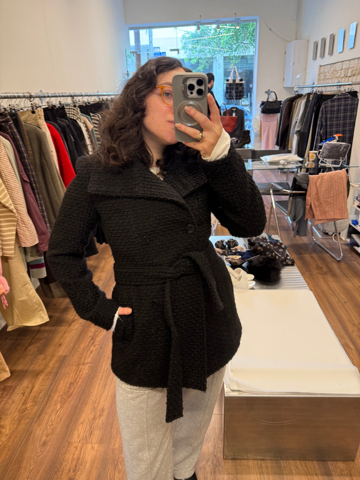 Calvin Klein textured wool-blend coat jacket