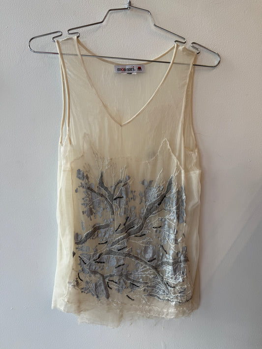 Monnari Sheer Embroidered Tank Top, 2000s