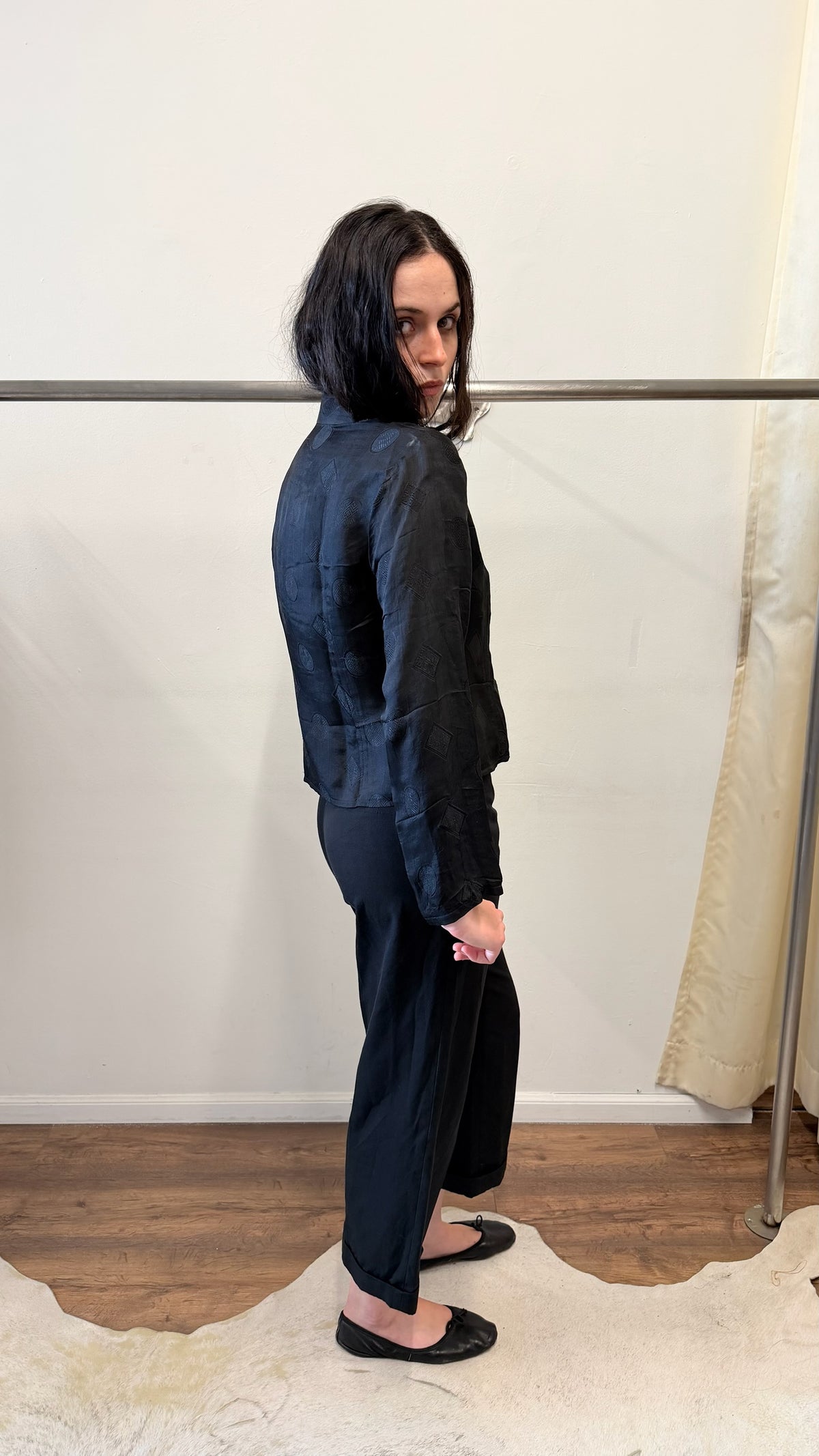 Vintage Black Silk Jacquard Chinese Jacket