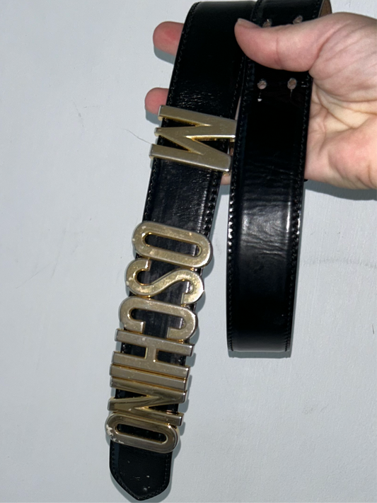 Vintage MOSCHINO gold letters belt