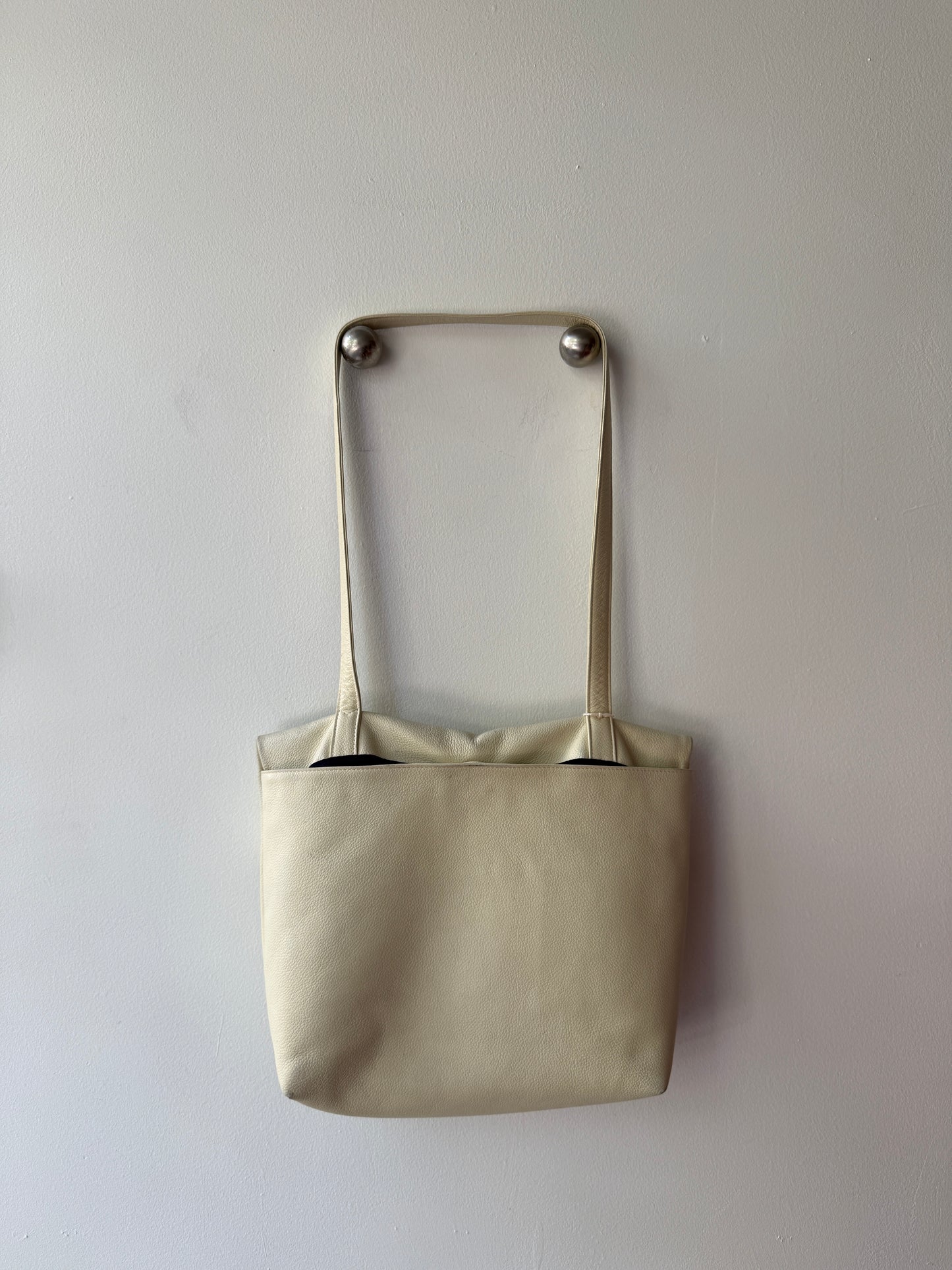 Vintage Yves Saint Laurent Whipstitch Leather Shoulder Bag c. 1990s