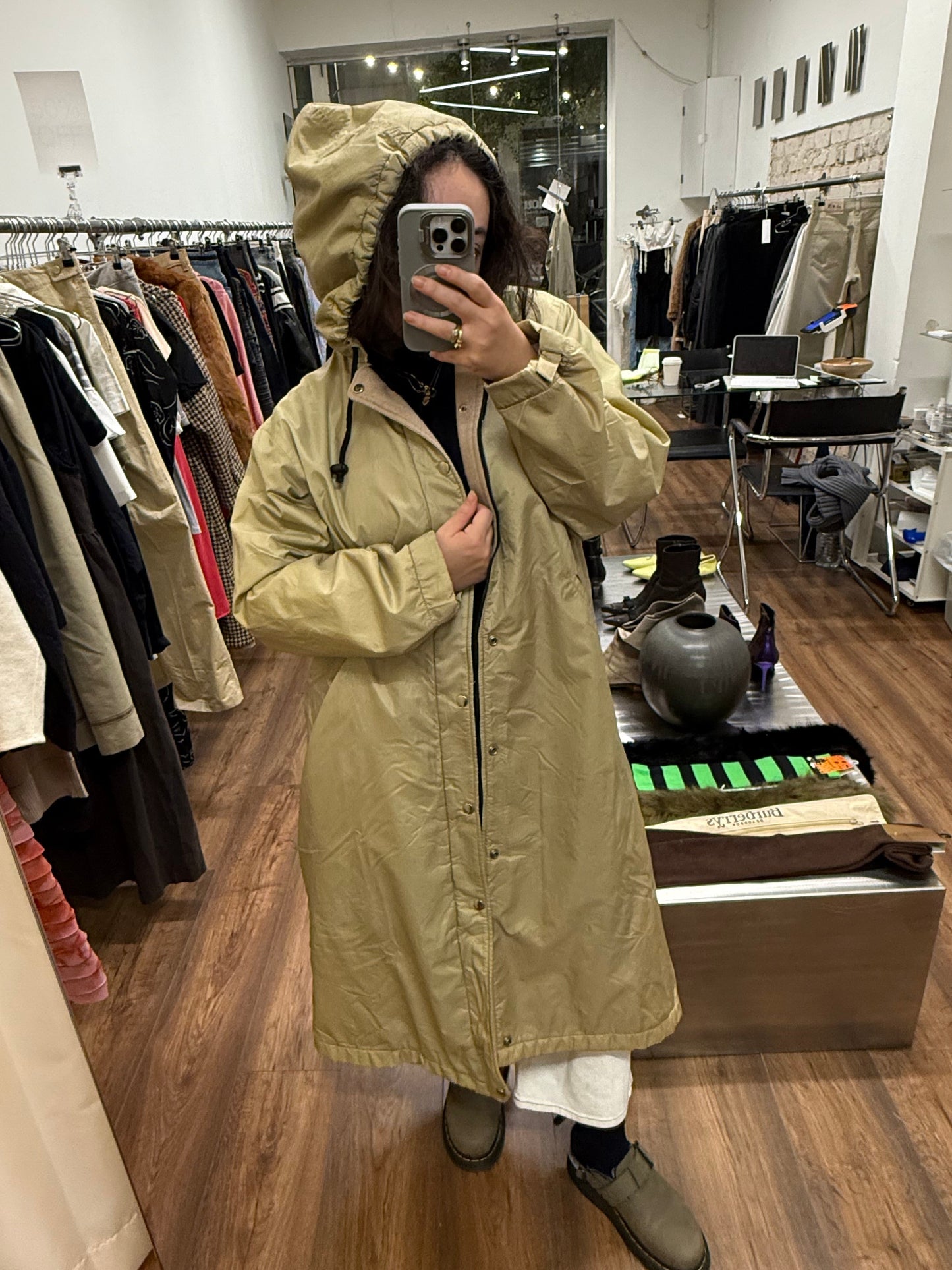 Y’s for Living Hooded Long Coat 90s